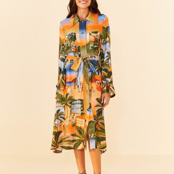 Farm Rio Carioca Lenzing™ Ecovero™ Viscose Midi Dress NWT - Picture 3 of 3